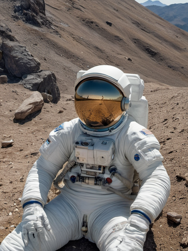 01467-3787420739-Hyperrealistic art (Masterpiece Photo_1.3) of (Ultra detailed_1.3) Astronaut,Relaxed,In Dreamy landscape,(by Artist Stanislaw Wy.png